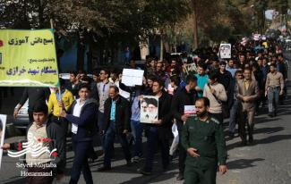 حضور ۶ هزار و ۵۰۰ دانش آموز در راهپیمایی ۱۳ آبان در شهرستان آران و بیدگل