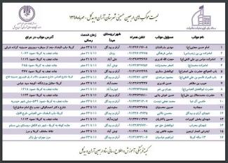 اطلاعات موکب های ۱۶ گانه آران و بیدگل در مسیر پیاده روی اربعین